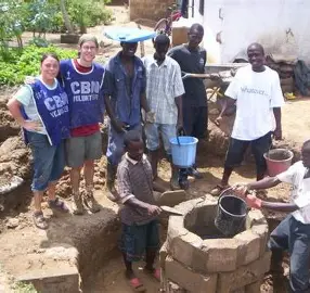 Volunteers helping with water projects in Ghana